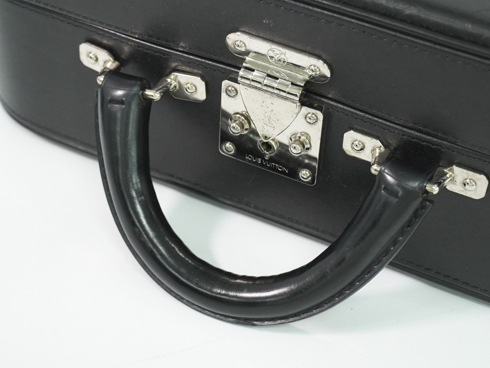 Louis Vuitton Valisette Handbag Monogram Glace Leather, Black, Patent Leather, Handbag