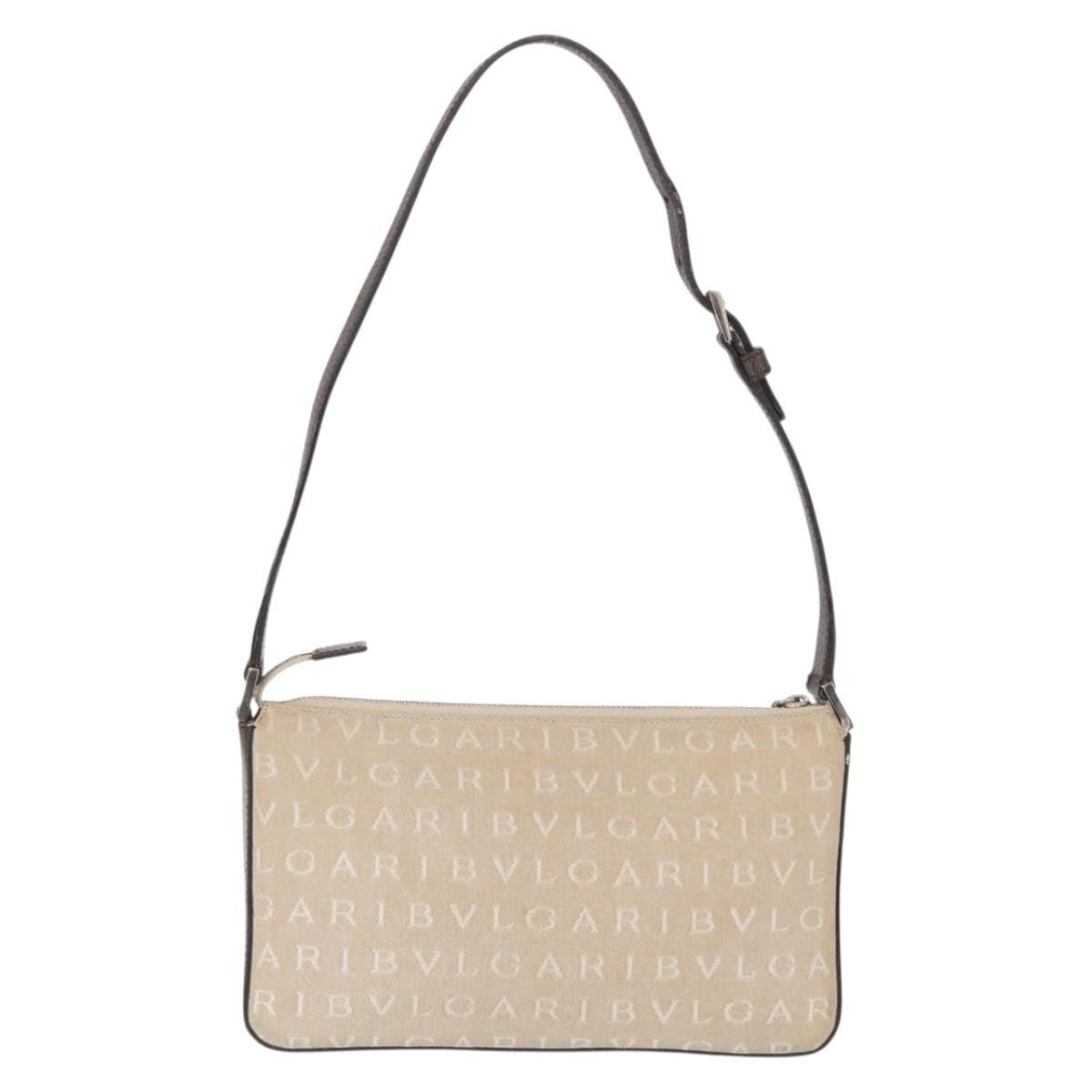 Bvlgari Pouch Canvas, BEIGE, CANVAS, Clutche & pouche