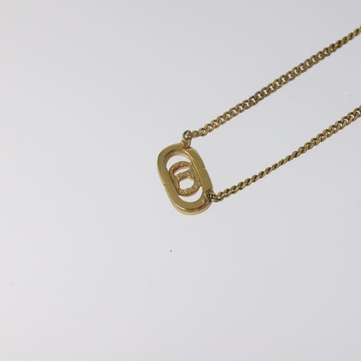 Christian Dior CD Pendant Necklace Metal, GOLD, METAL, Necklace