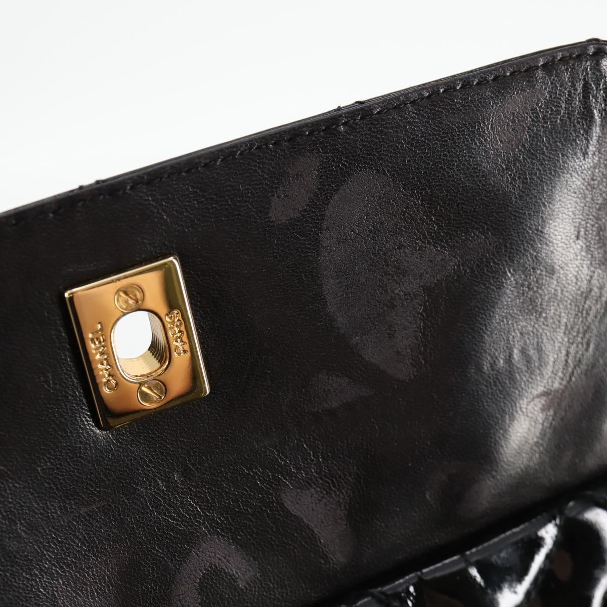 Chanel Vintage Square Front Pocket Camera Bag Quilted Patent, BLACK, PATENT_LEATHER, Crossbody bag