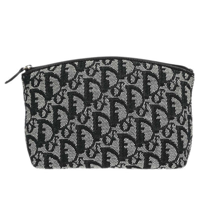 Christian Dior Vintage Trotter Pouch Diorissimo Canvas, Gray, Canvas, Clutch