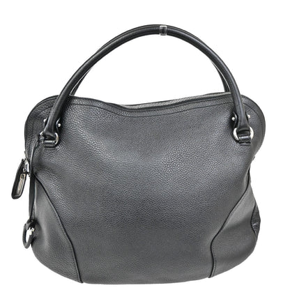 Salvatore Ferragamo Gancini handbag Leather, BLACK, LEATHER, Handbag