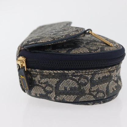 Christian Dior Vintage Saddle Coin Purse Diorissimo Canvas, Navy, Canvas, Clutch