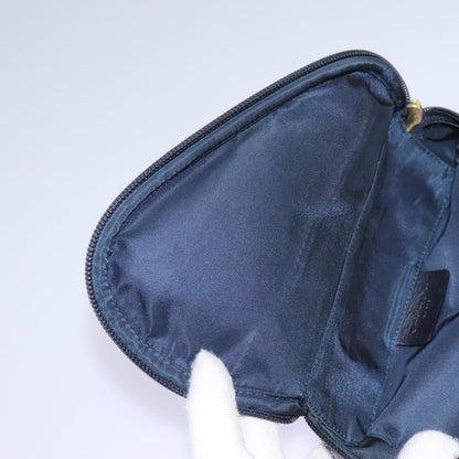 Christian Dior Vintage Saddle Coin Purse Diorissimo Canvas, NAVY, CANVAS, Clutche & pouche