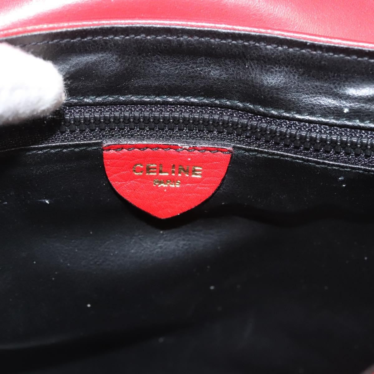 Celine Vintage Triomphe Shoulder Bag Leather, RED, LEATHER, Shoulder bag