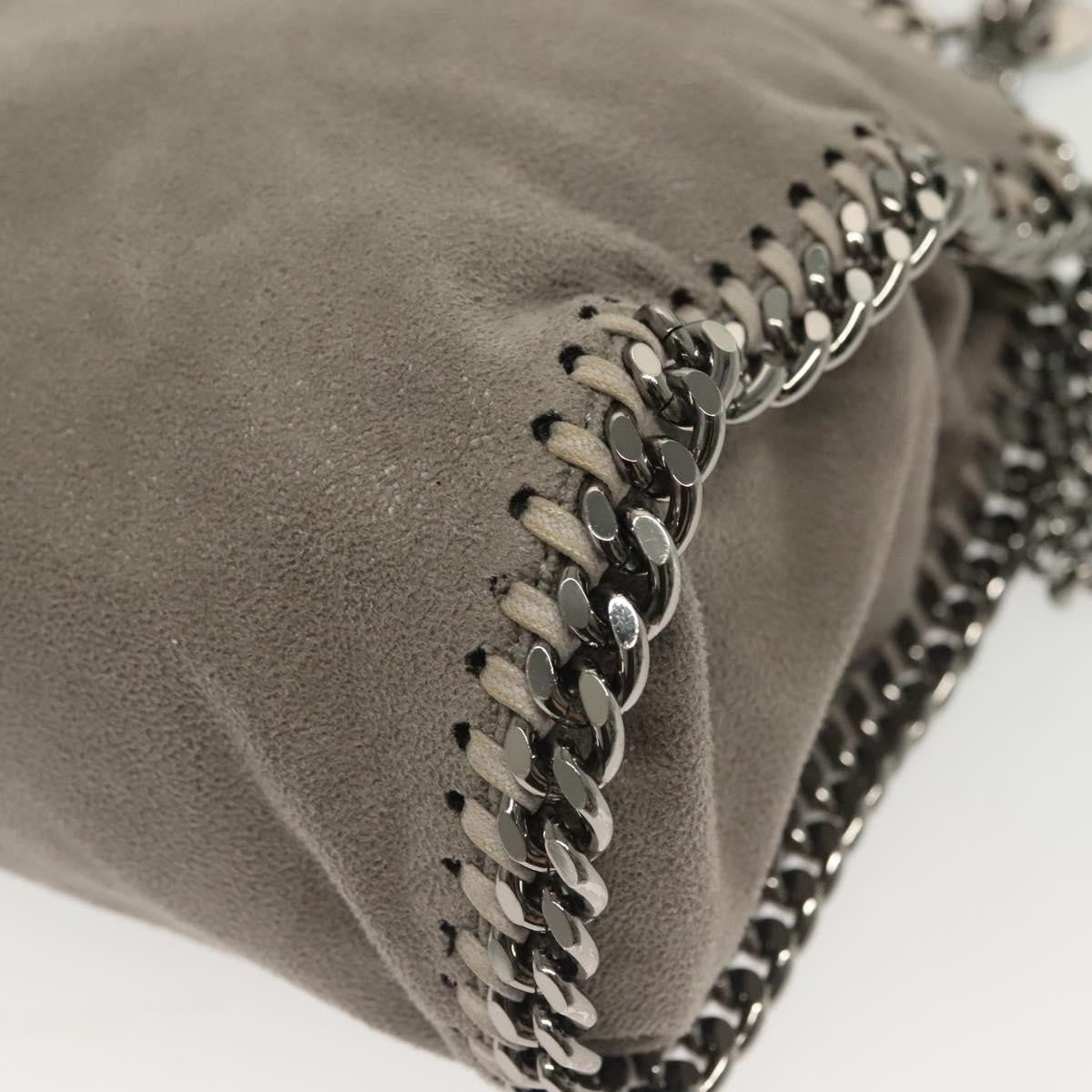 Stella McCartney Falabella Fold Over Crossbody Bag Suede, GRAY, SUEDE, Crossbody bag