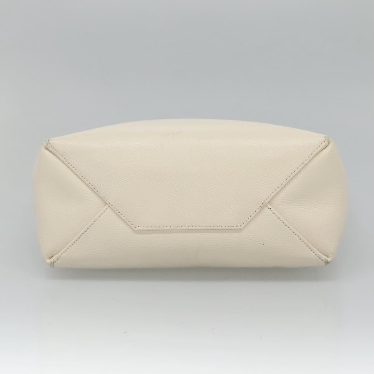 Celine Vertical Cabas Tote Leather, WHITE, LEATHER, Tote bag