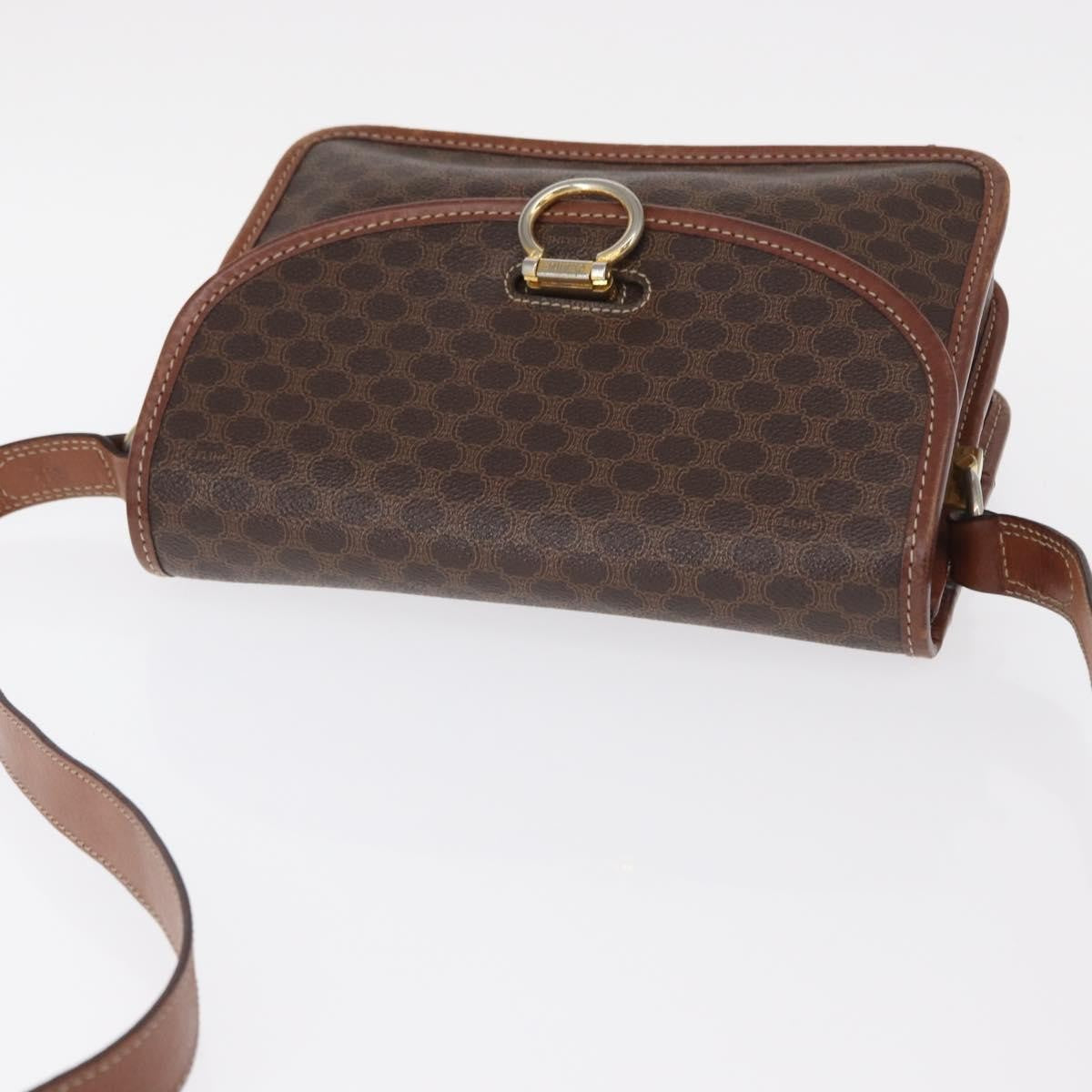 Celine Vintage Macadam Shoulder Bag Canvas, BROWN, CANVAS, Shoulder bag