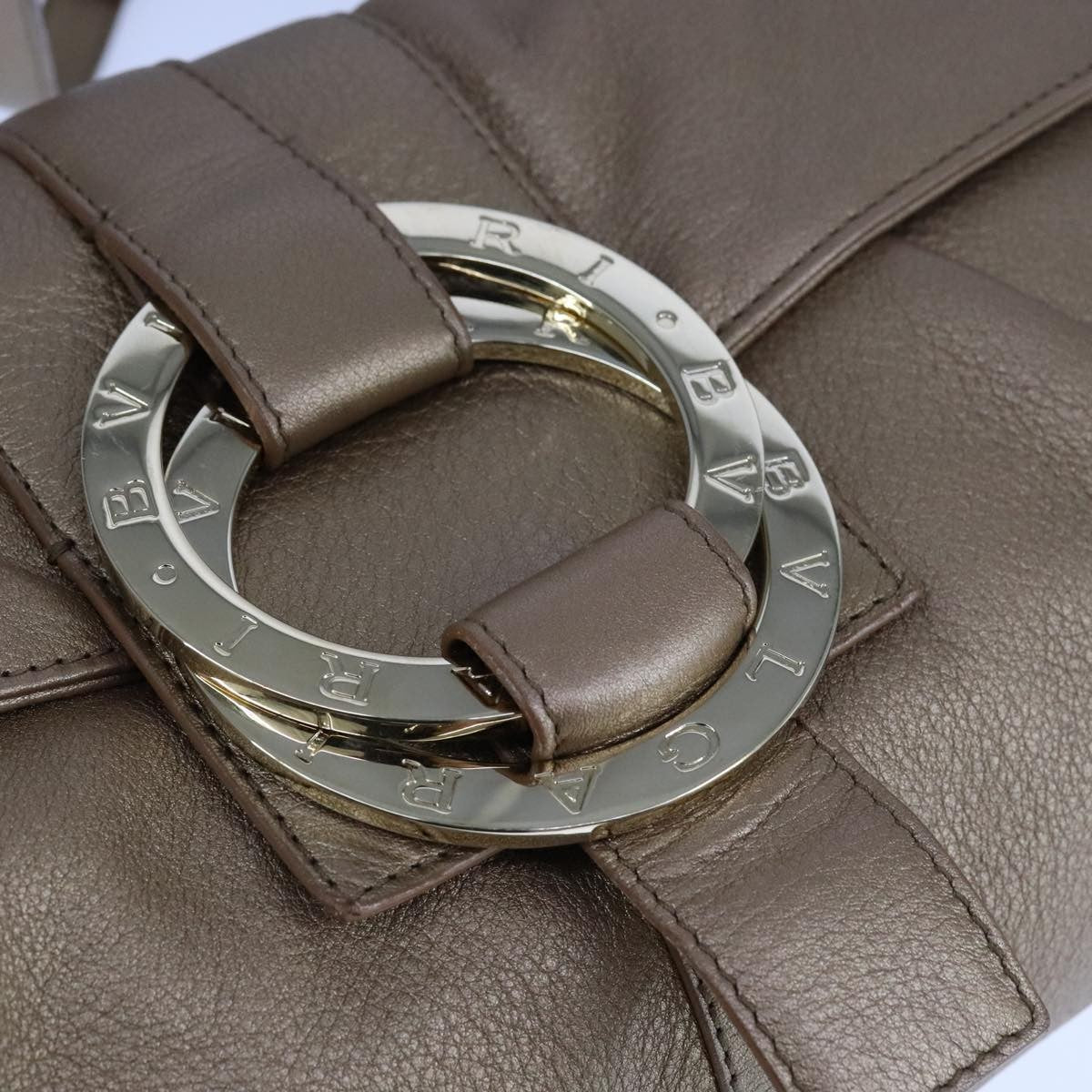 Bvlgari Chandra Flap Shoulder Bag Leather, GOLD, LEATHER, Shoulder bag
