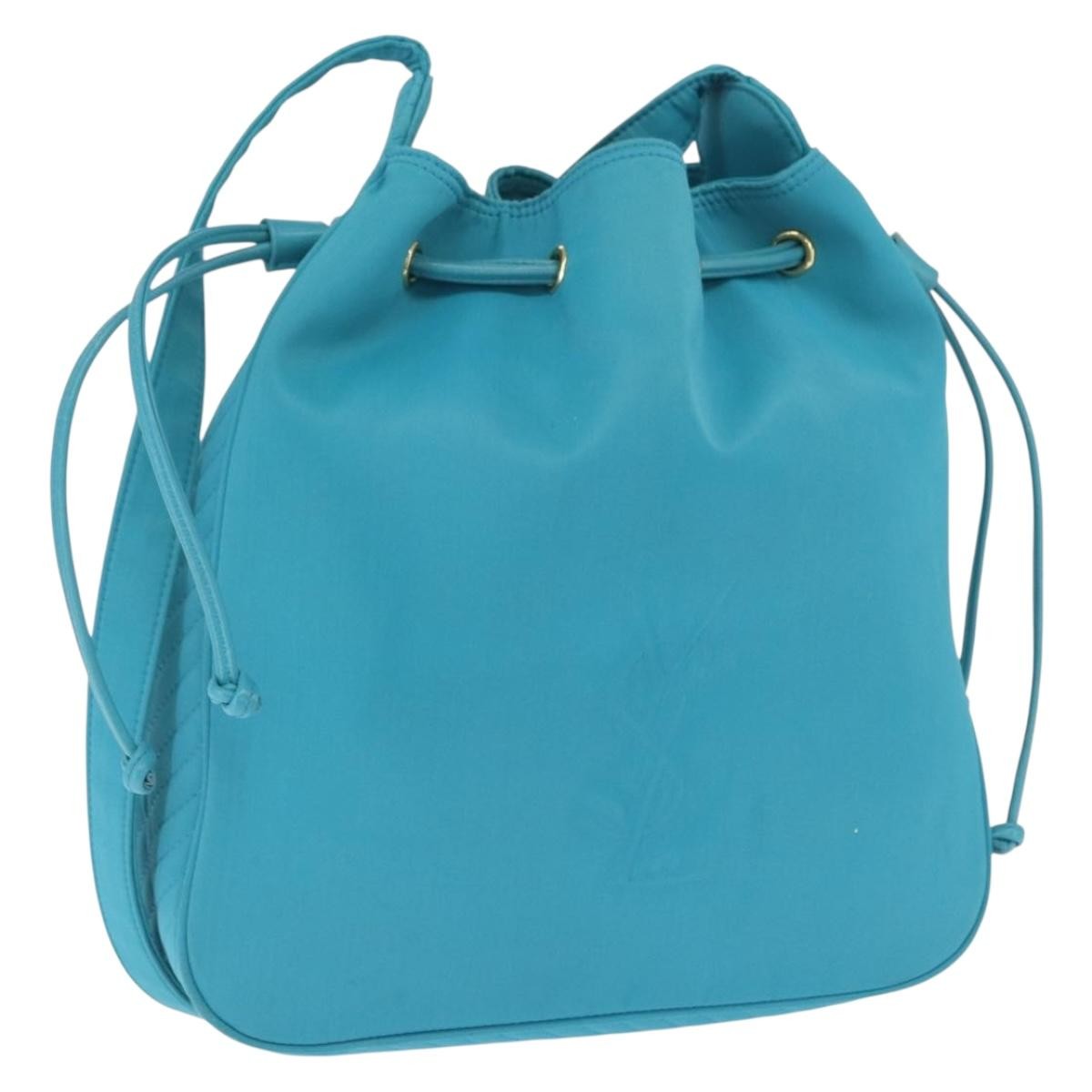 Saint Laurent Vintage Shoulder Bag Nylon, TURQUOISE, NYLON, Shoulder bag