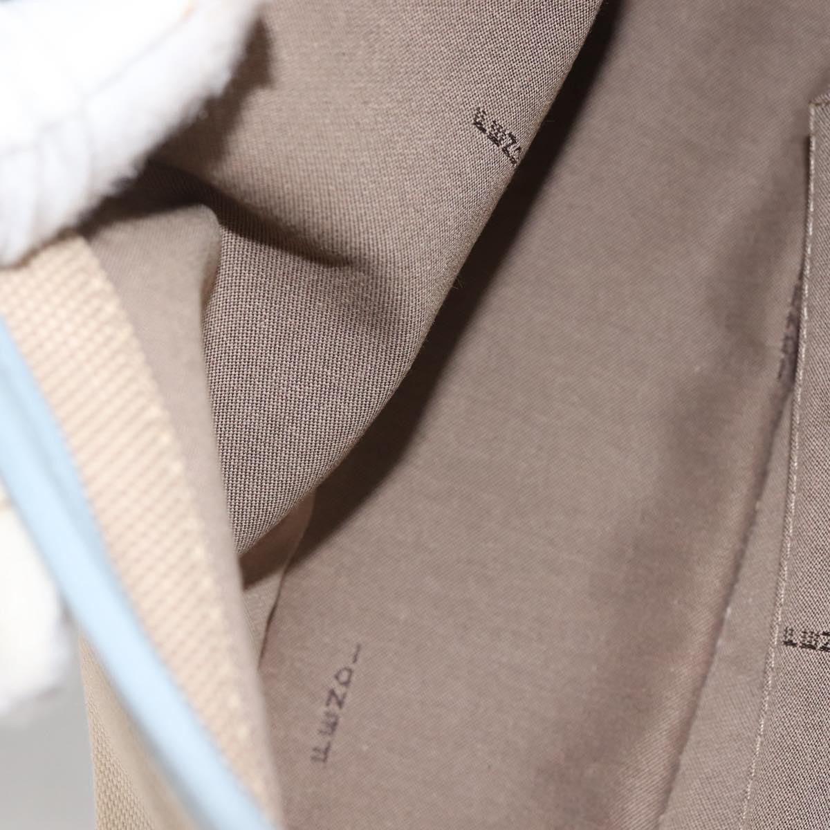 Fendi Logo Flap Shoulder Bag Canvas, BEIGE, CANVAS, Shoulder bag