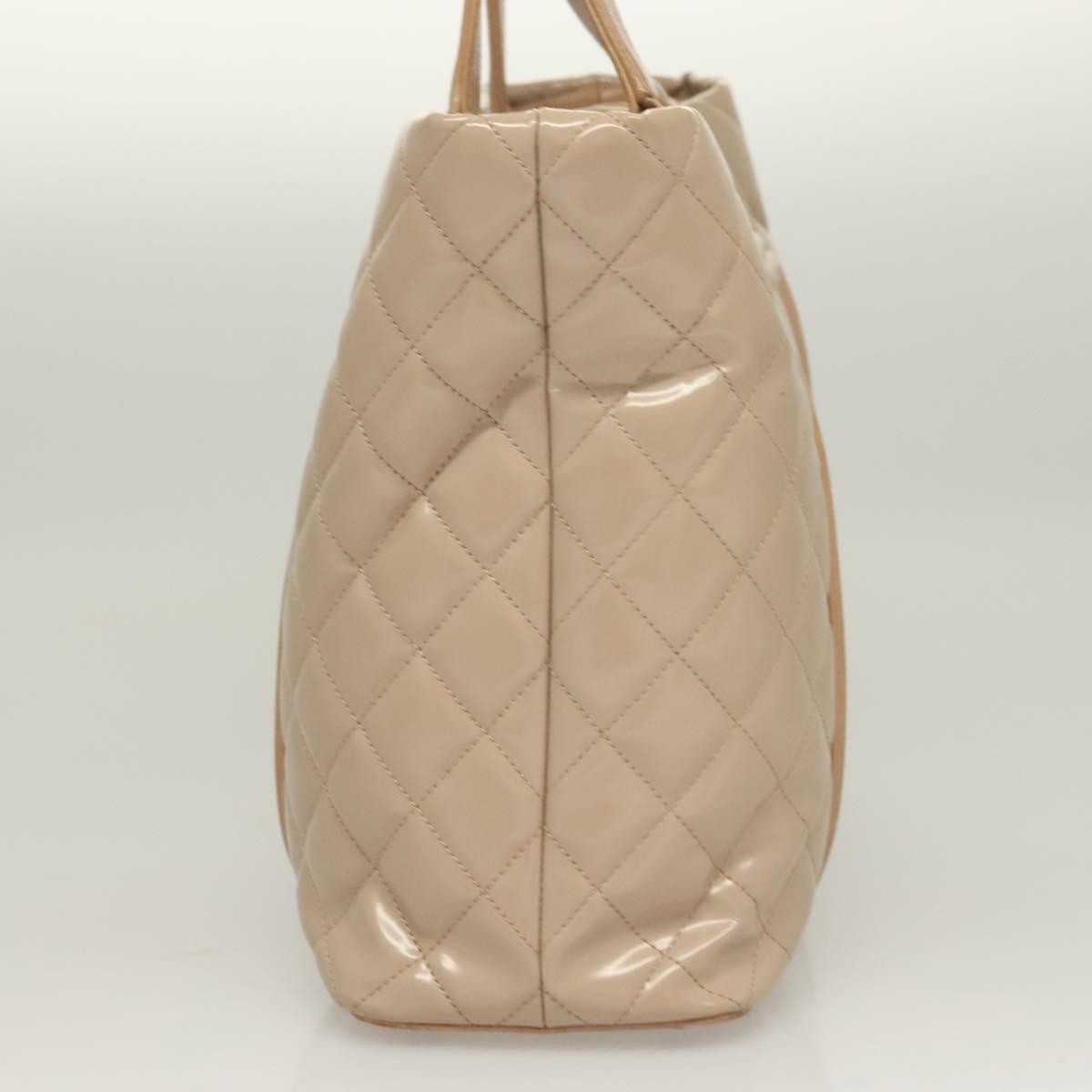 Chanel Quilted Boy Tote Quilted Aged Glazed Aged Calfskin, BEIGE, PATENT_LEATHER, Tote bag