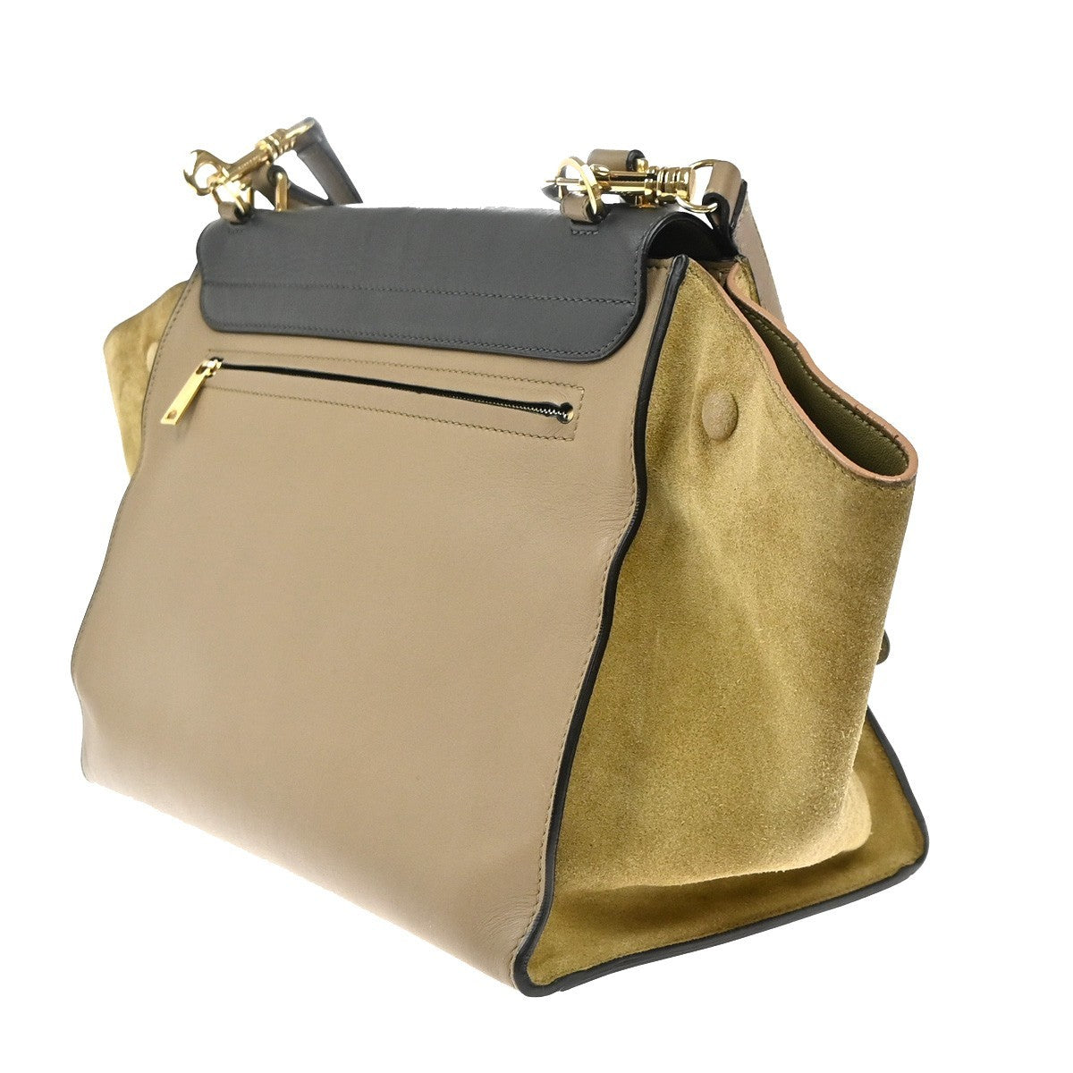 Celine Tricolor Trapeze Bag Leather, BEIGE, LEATHER, Shoulder bag