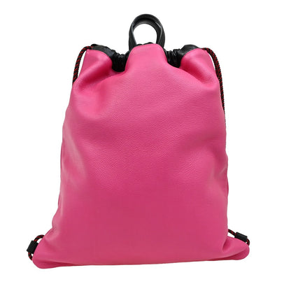 Gucci Logo Drawstring Backpack Printed Leather, PINK, LEATHER, Backpack