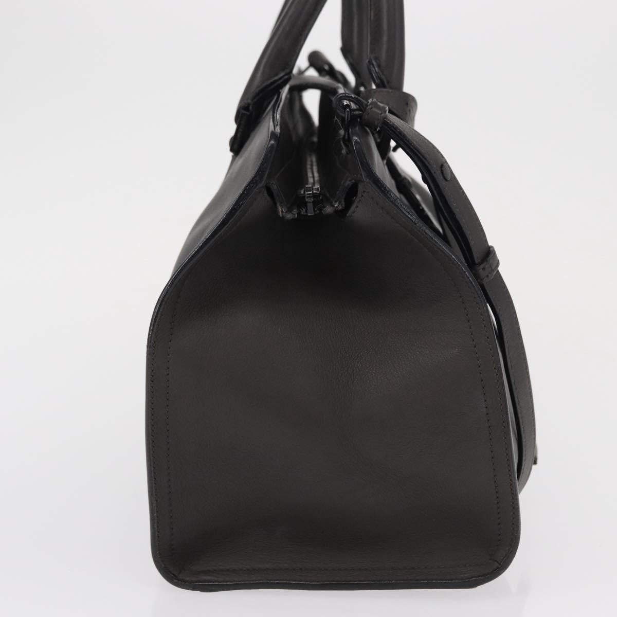 Saint Laurent Monogram Cabas Leather, GRAY, LEATHER, Tote bag