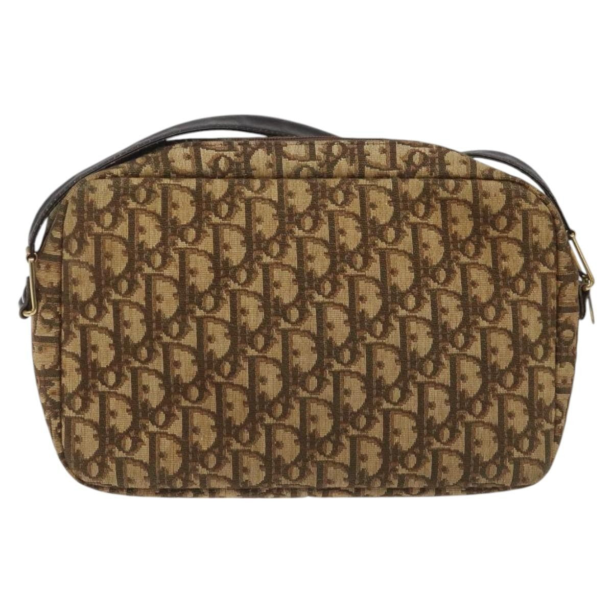 Christian Dior Vintage Trotter Shoulder Bag Canvas, BROWN, CANVAS, Shoulder bag