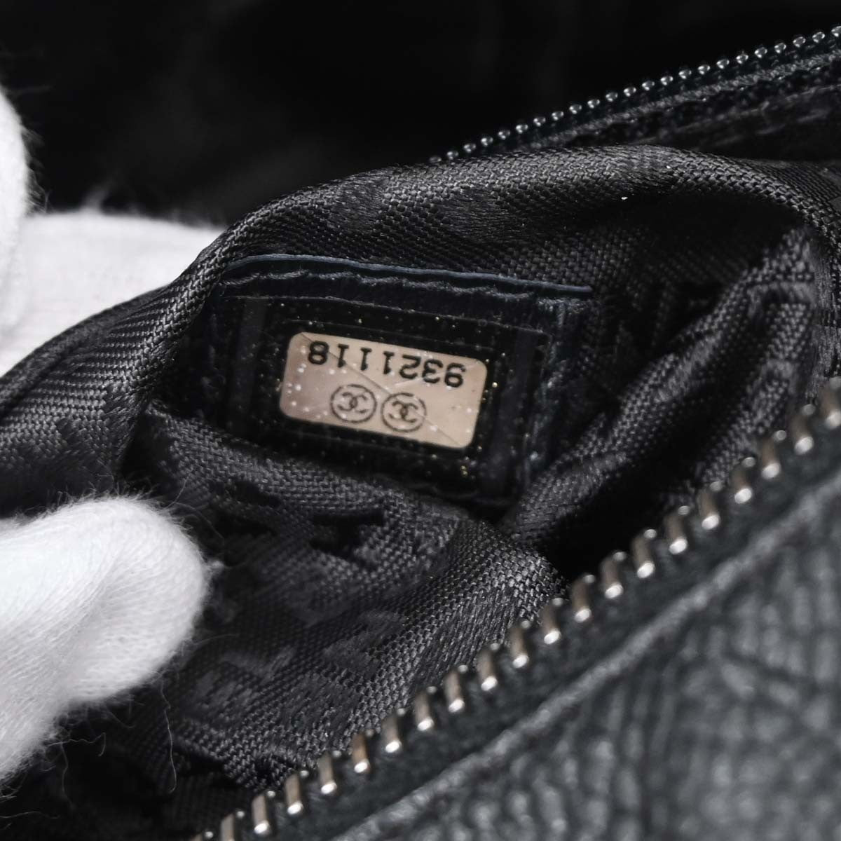 Chanel Square Stitch Shoulder Bag Quilted Caviar, BLACK, LEATHER, Shoulder bag
