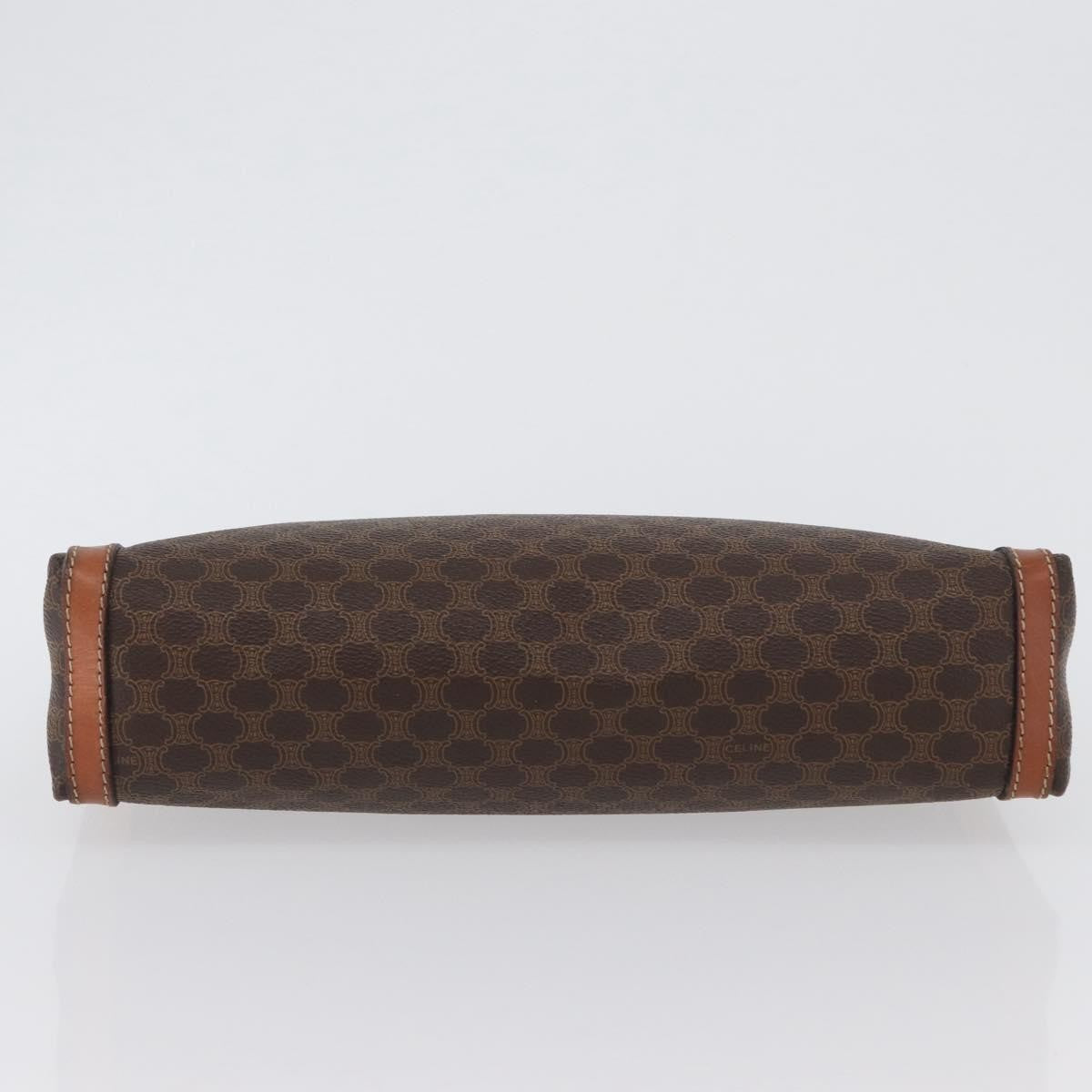 Celine Macadam Pochette Canvas and Leather, BROWN, CANVAS, Clutche & pouche