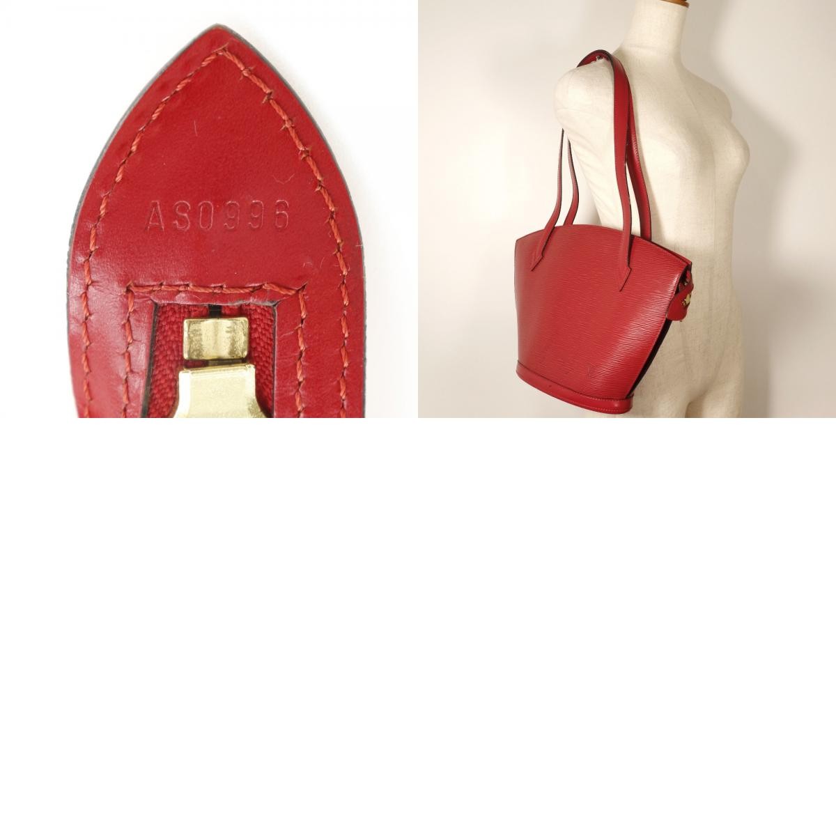 Louis Vuitton Saint Jacques Handbag Epi Leather, RED, LEATHER, Shoulder bag
