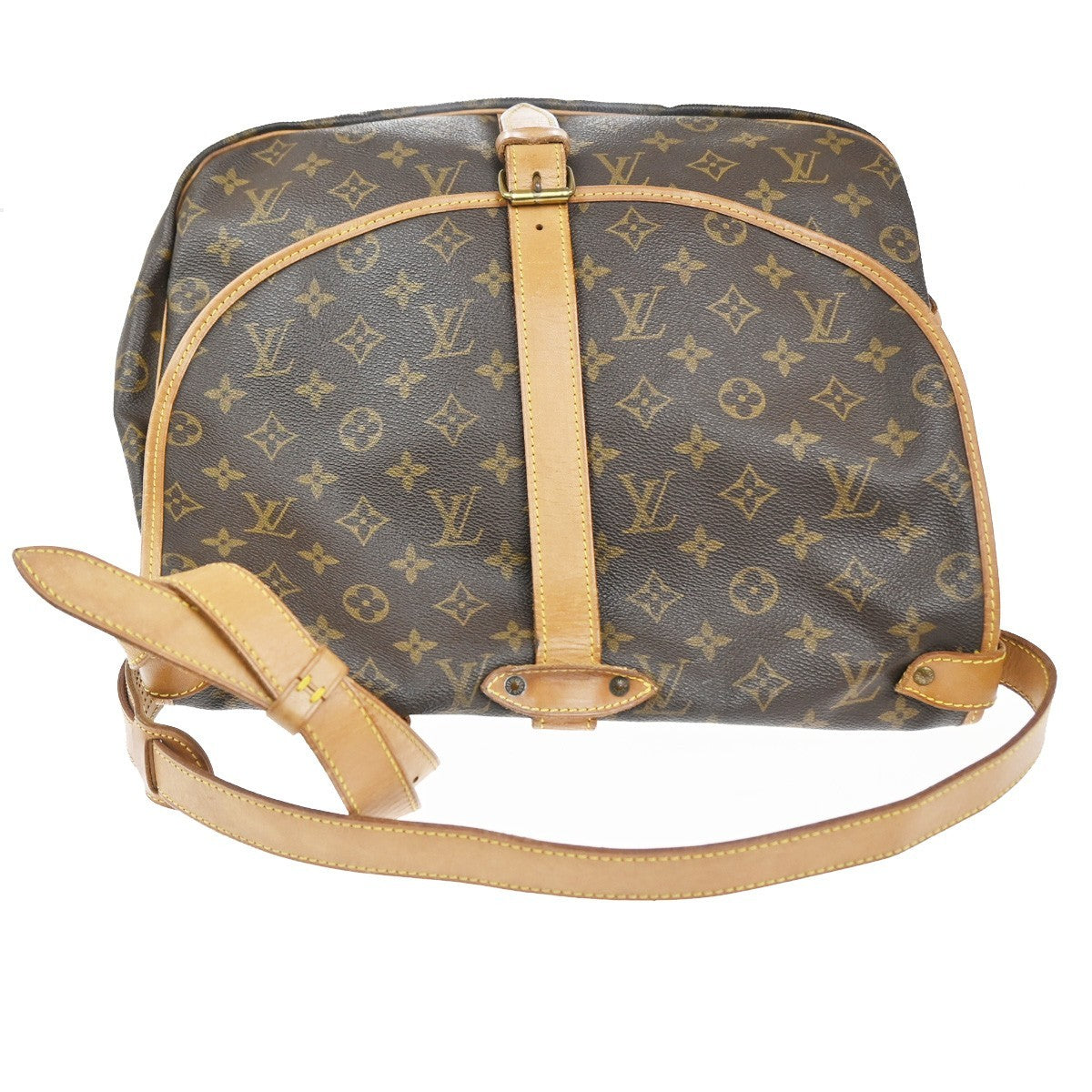 Louis Vuitton Saumur Handbag Monogram Canvas, BROWN, CANVAS, Shoulder bag