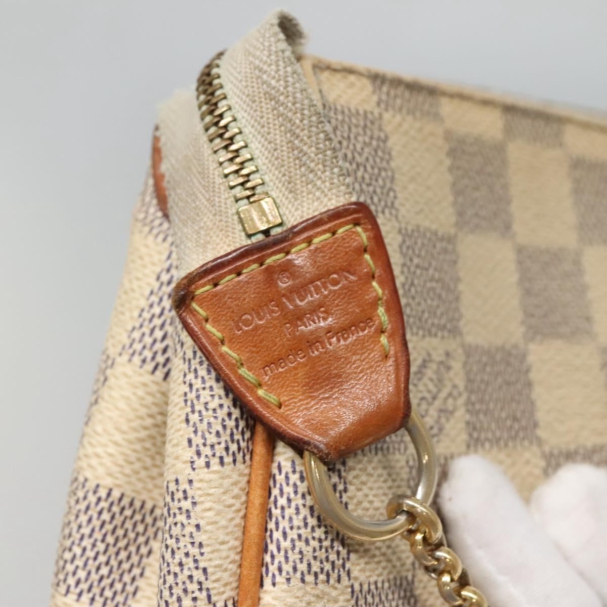 Louis Vuitton Eva Handbag Damier, WHITE, CANVAS, Shoulder bag
