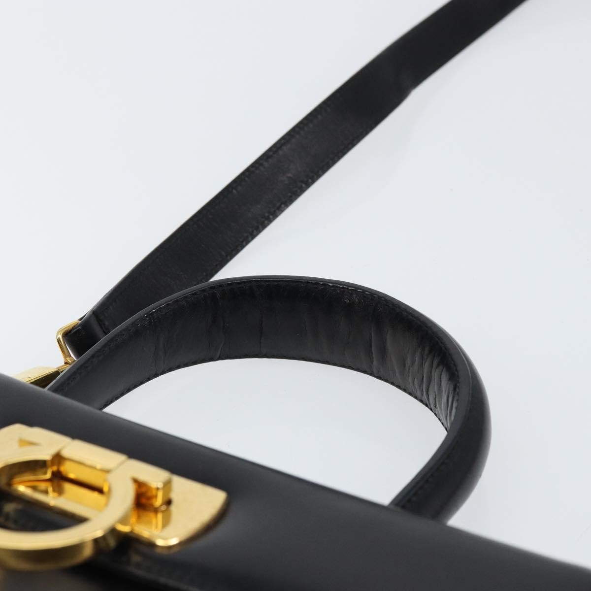Salvatore Ferragamo Gancini Convertible Top Handle Bag Leather, BLACK, LEATHER, Handbag