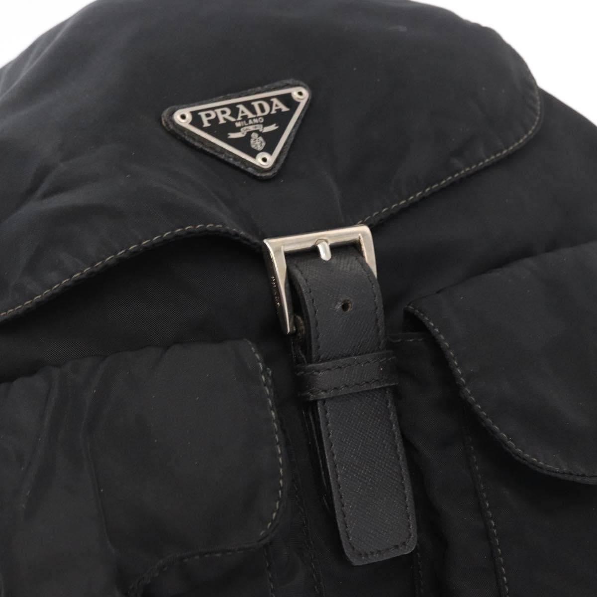 Prada Double Front Pocket Backpack Tessuto, BLACK, NYLON, Backpack