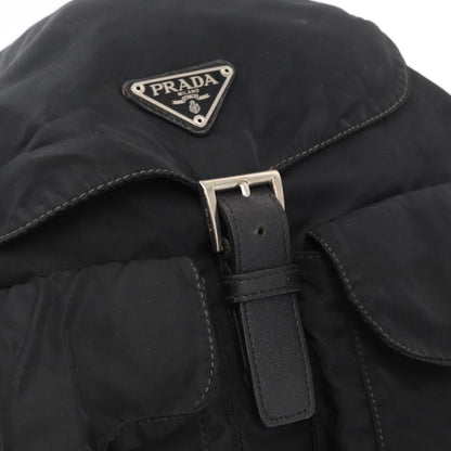 Prada Double Front Pocket Backpack Tessuto, BLACK, NYLON, Backpack