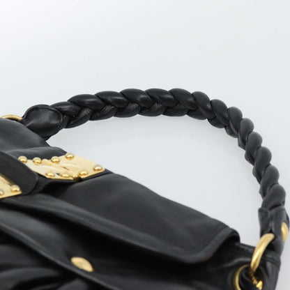 Miu Miu Coffer Convertible Satchel Leather, Black, Leather, Shoulder Bag