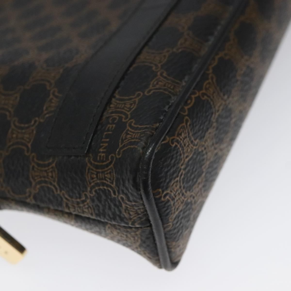 Celine Macadam Pochette Canvas and Leather, BLACK, CANVAS, Clutche & pouche