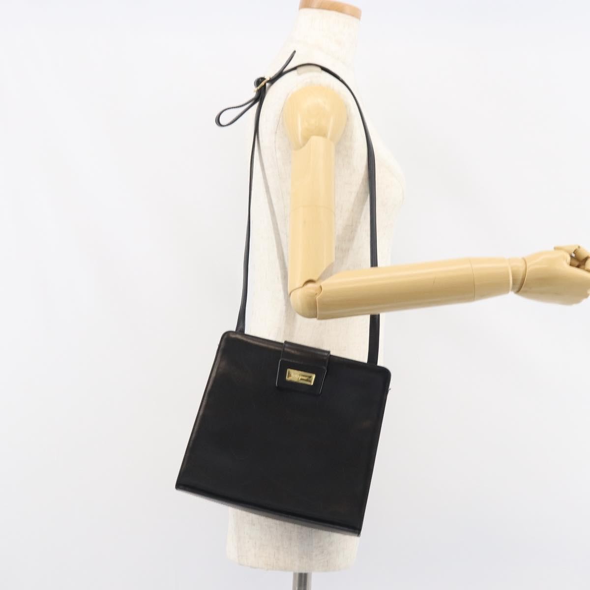 Salvatore Ferragamo Vintage Shoulder Bag Leather, BLACK, LEATHER, Shoulder bag