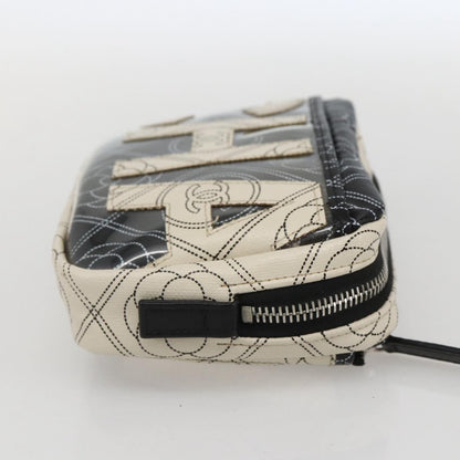 Chanel Logo Camera Case Clutch Printed Coated Canvas, Black, PVC, Clutch