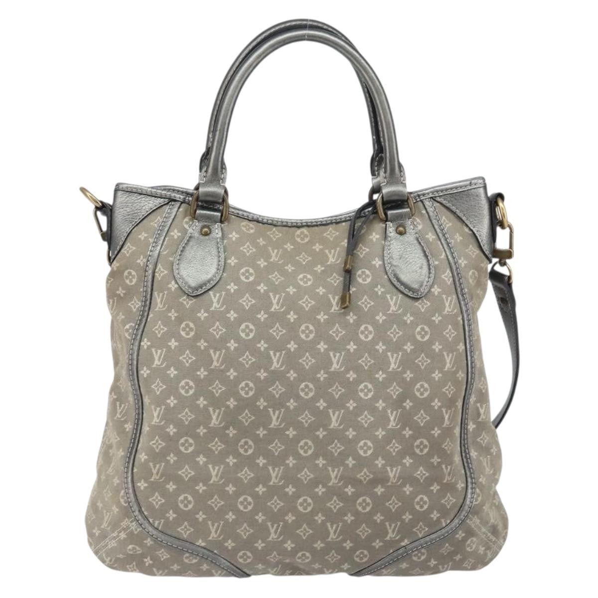 Louis Vuitton Angele Handbag Mini Lin, GRAY, CANVAS, Handbag
