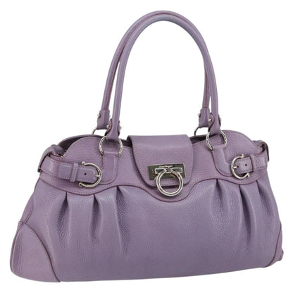 Salvatore Ferragamo Marisa Satchel Leather, PURPLE, LEATHER, Handbag