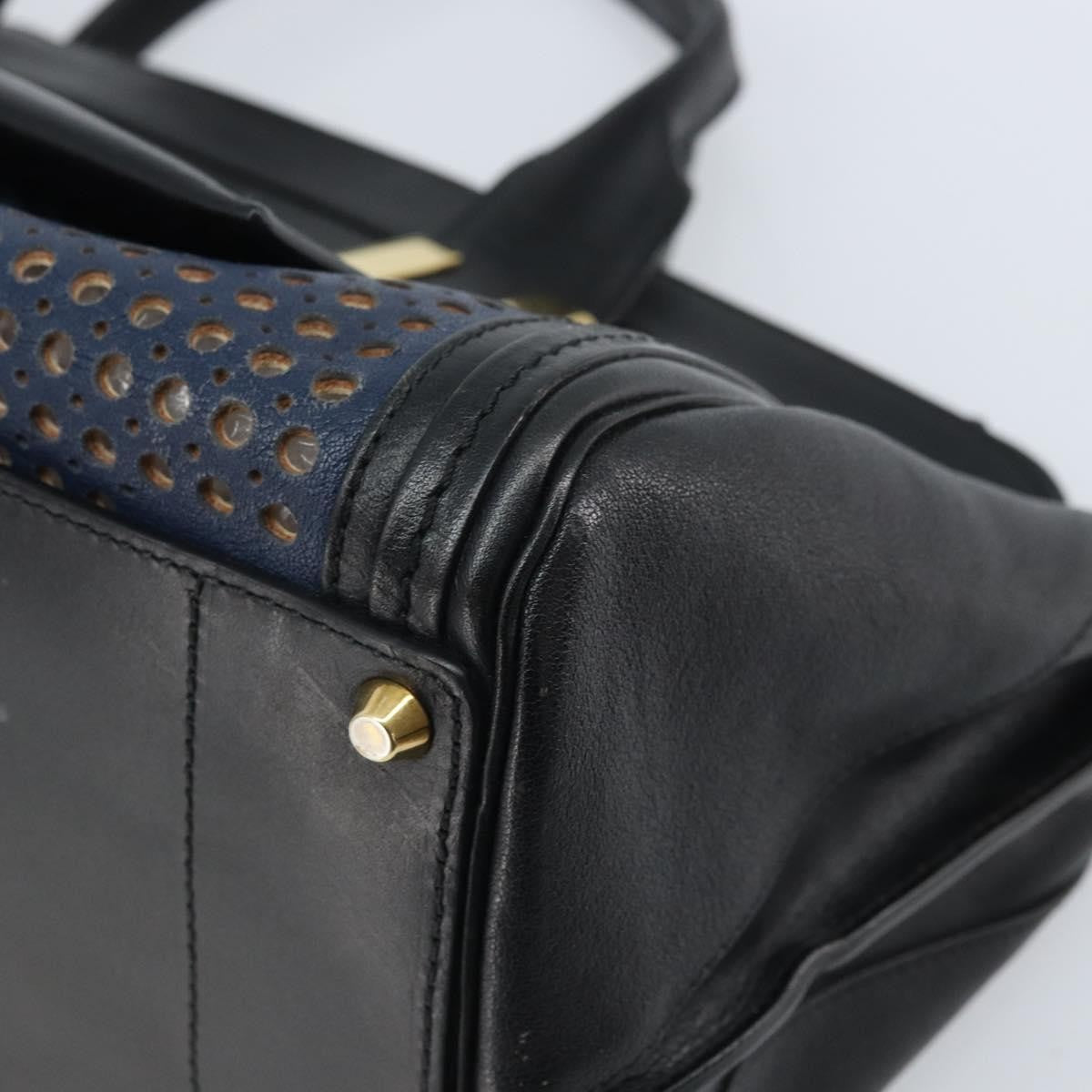 Chloe Alice Satchel Leather, Black, Leather, Handbag