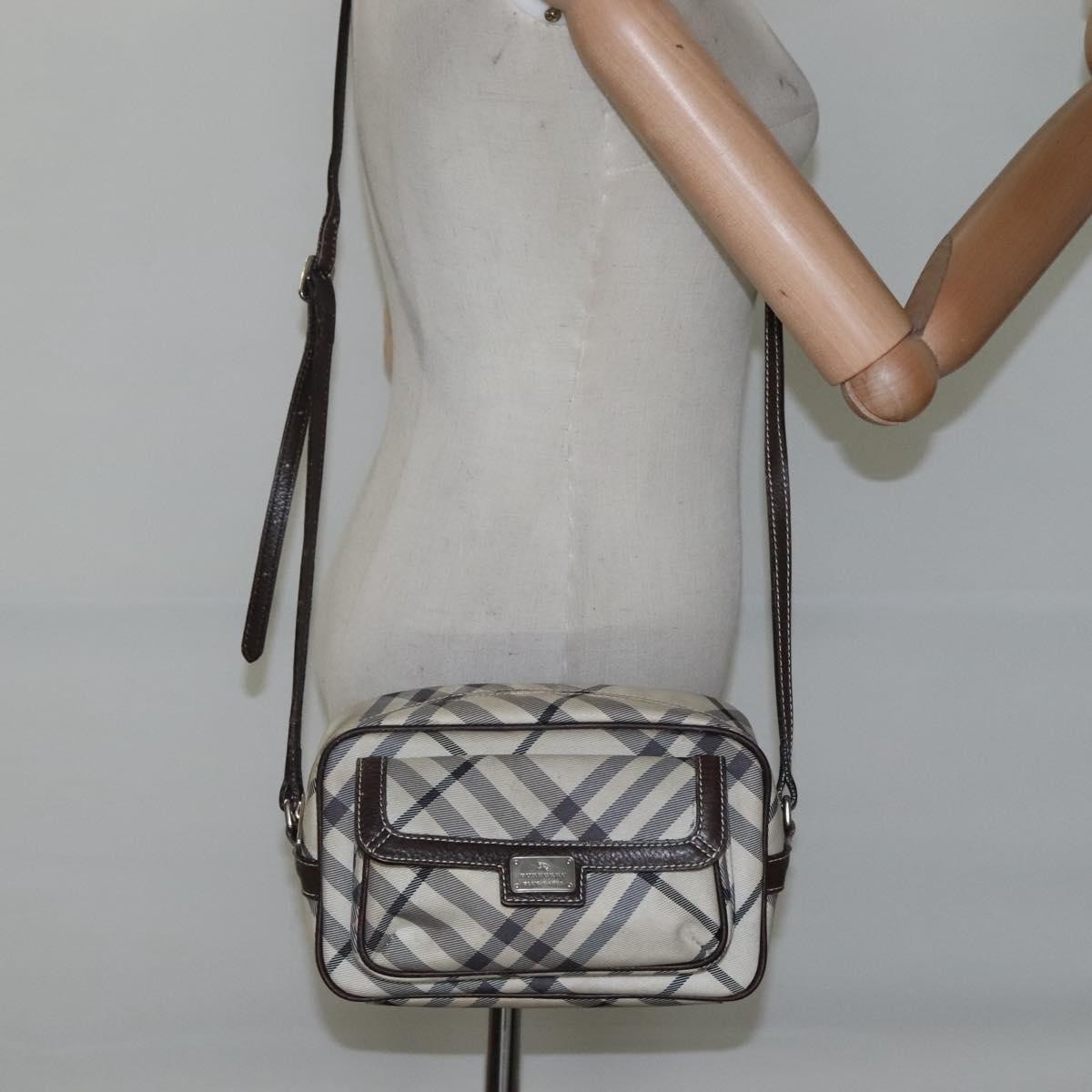 Burberry Nova Check Blue Label Nylon, BEIGE, NYLON, Shoulder bag