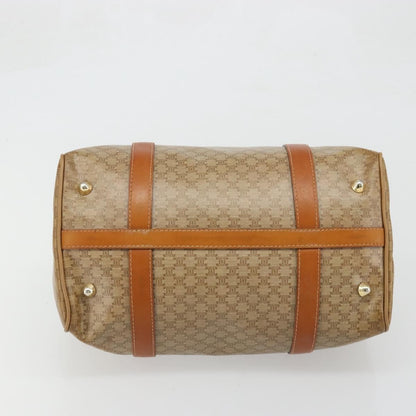 Celine Vintage Macadam Handbag Canvas and Leather, Beige, Canvas, Handbag