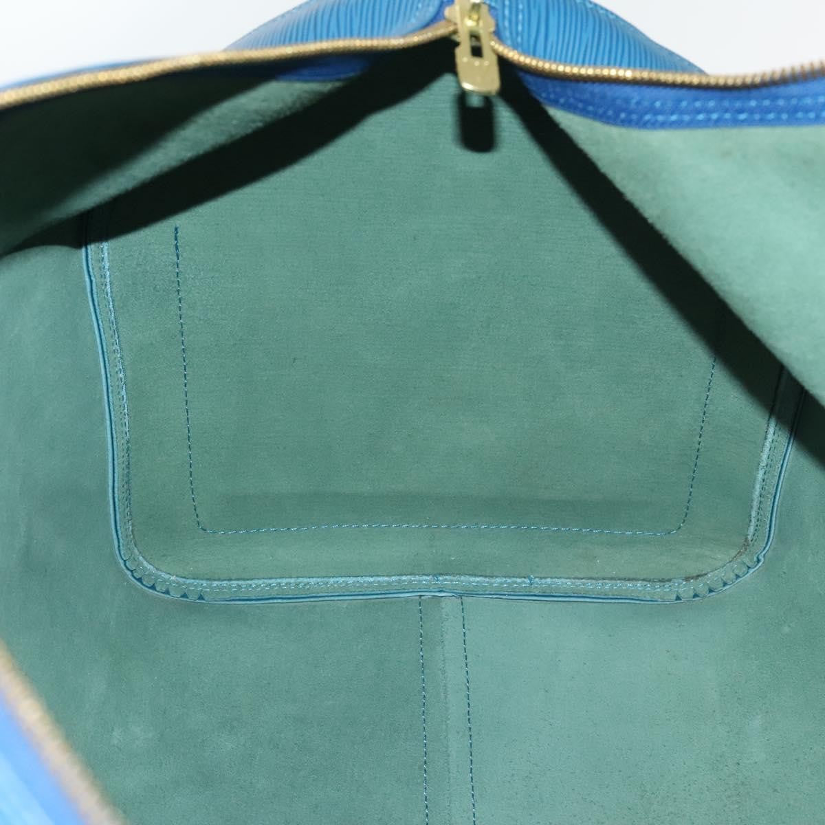Louis Vuitton Keepall Bag Epi Leather, BLUE, LEATHER, Travel bag