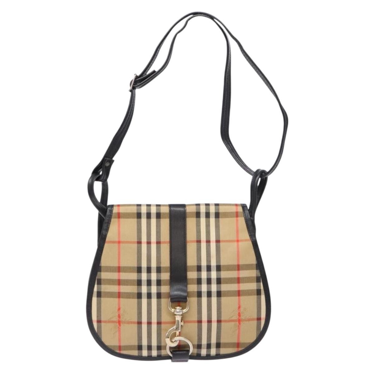 Burberry Flap Shoulder Bag Nova Check Coated Canvas, BEIGE, CANVAS, Shoulder bag