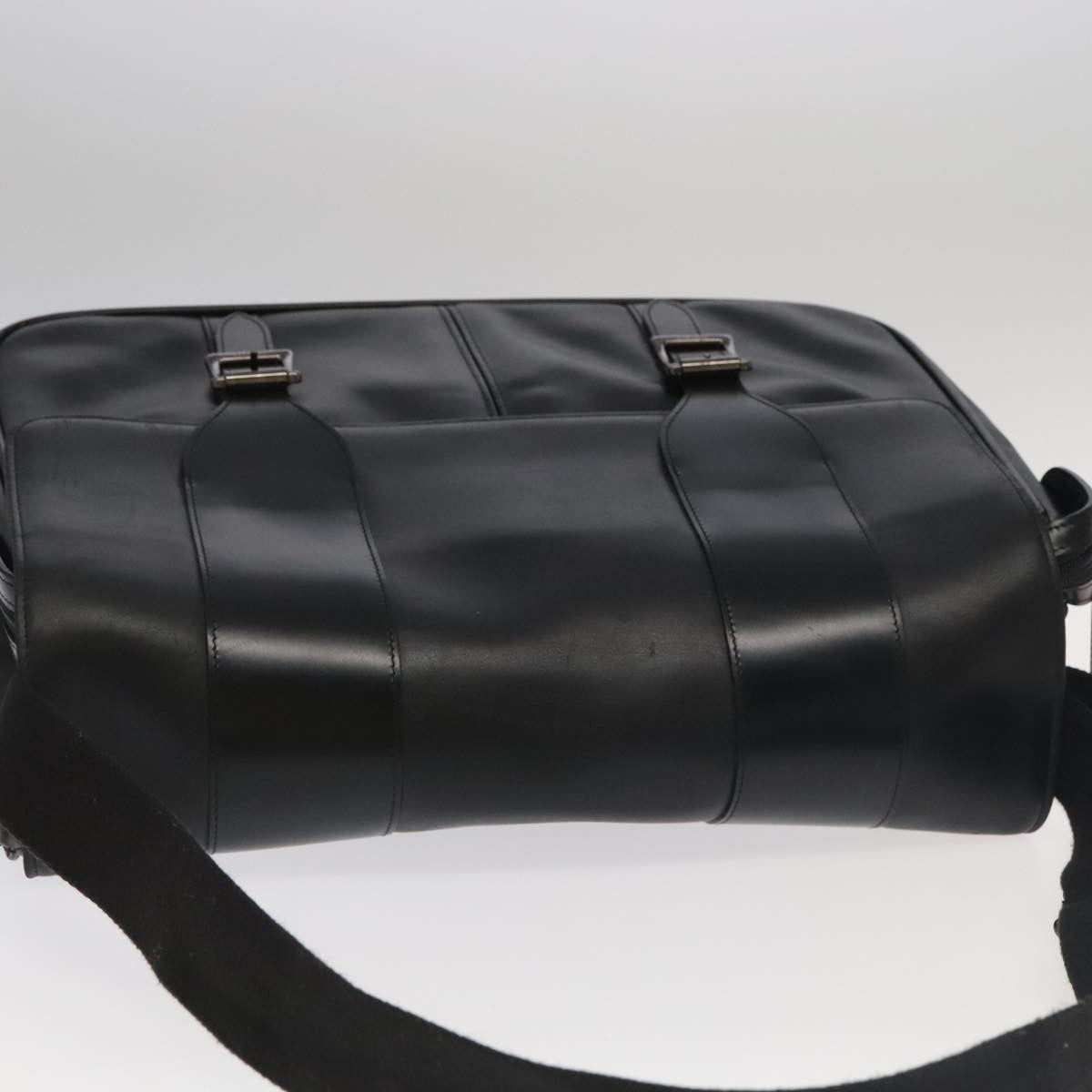 Versace Messenger Bag Leather, BLACK, LEATHER, Shoulder bag