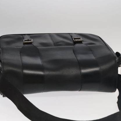 Versace Messenger Bag Leather, BLACK, LEATHER, Shoulder bag