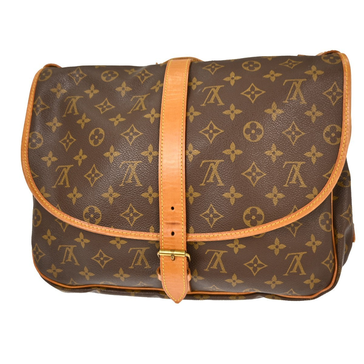Louis Vuitton Saumur Handbag Monogram Canvas, BROWN, CANVAS, Shoulder bag