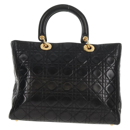Christian Dior Vintage Lady Dior Bag Cannage Quilt Lambskin, BLACK, LEATHER, Handbag