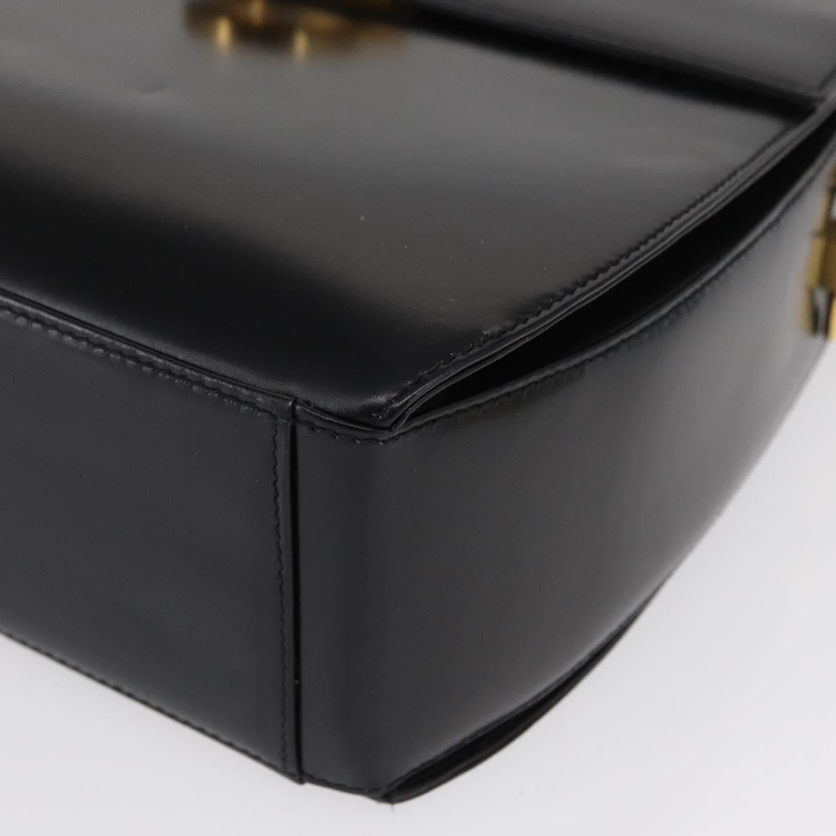 Salvatore Ferragamo Gancini Shoulder Bag Leather, BLACK, LEATHER, Shoulder bag
