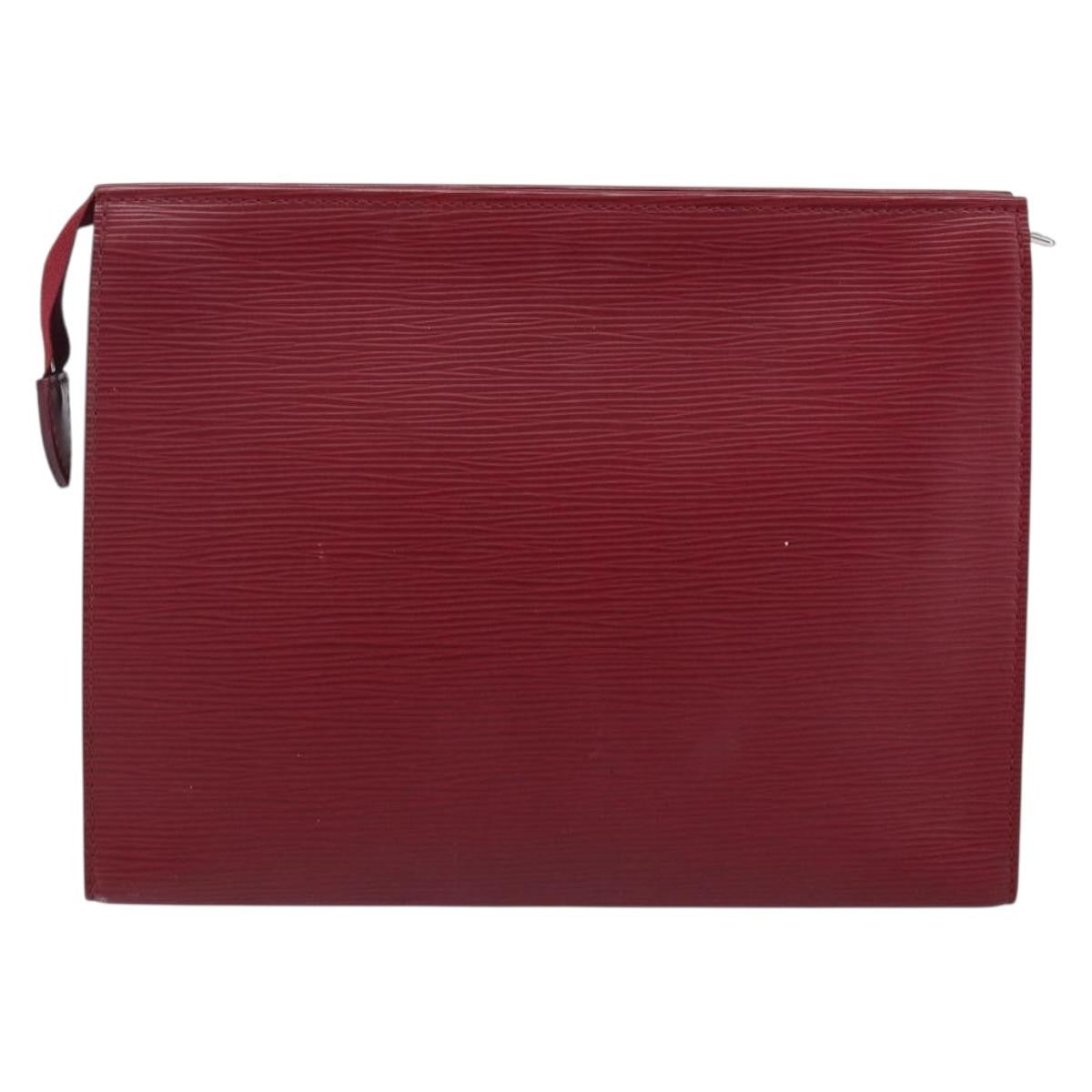 Louis Vuitton Toiletry Pouch Epi Leather, BURGUNDY, LEATHER, Toiletry Case