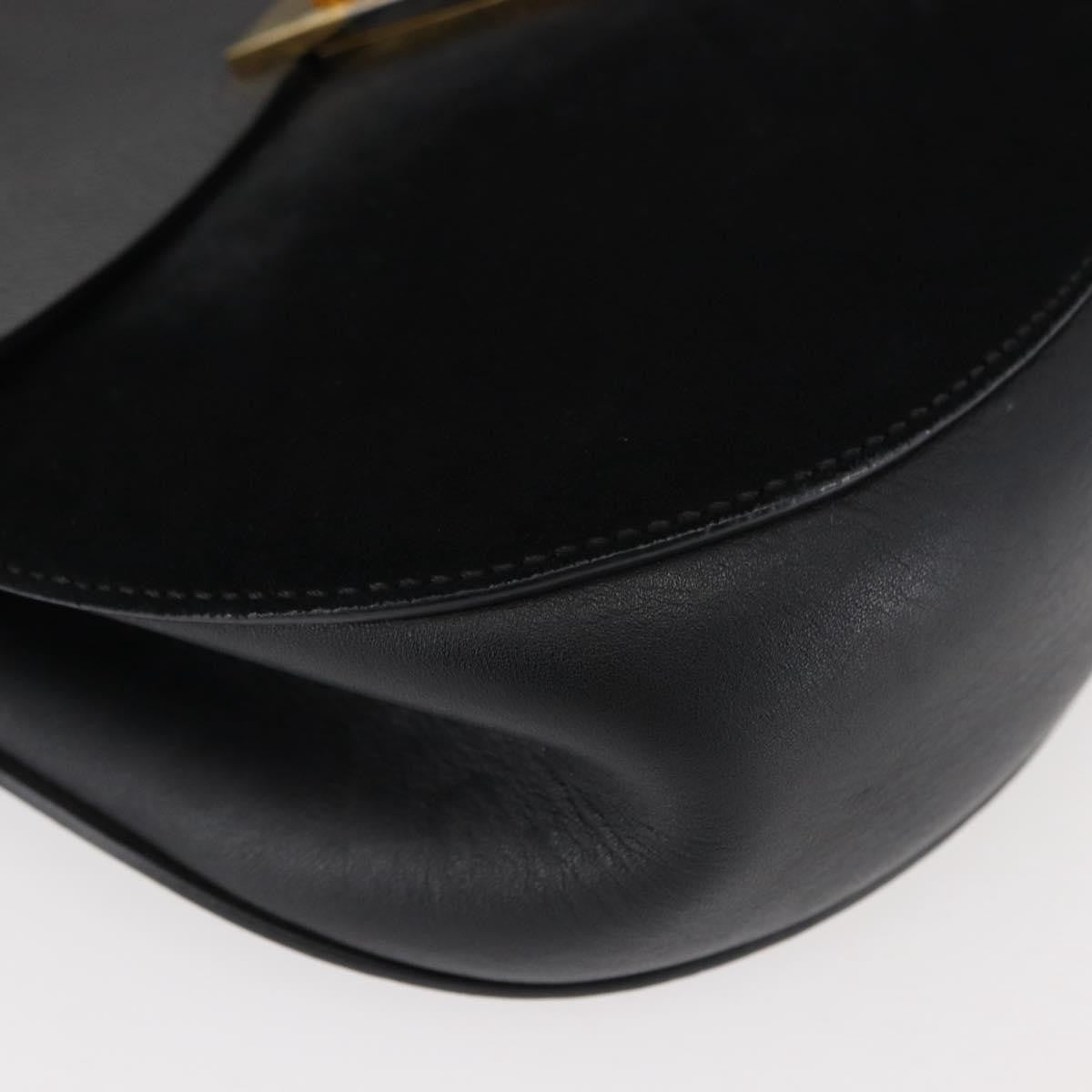 Chloe Drew Shoulder Bag Leather, BLACK, LEATHER, Shoulder bag