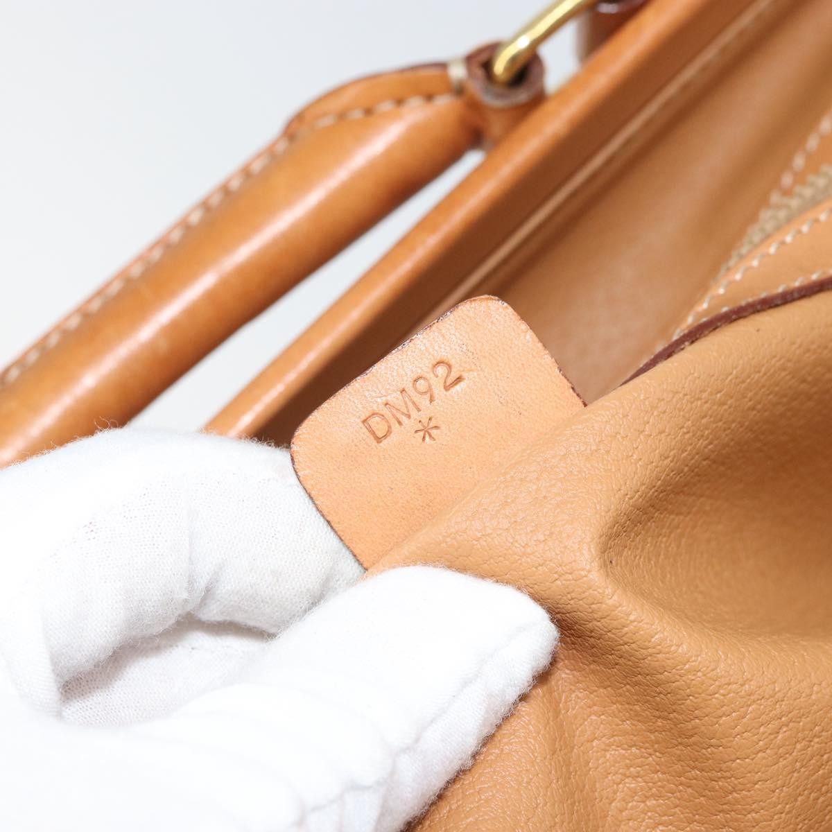 Celine Vintage Macadam Handbag Canvas and Leather, BEIGE, CANVAS, Handbag