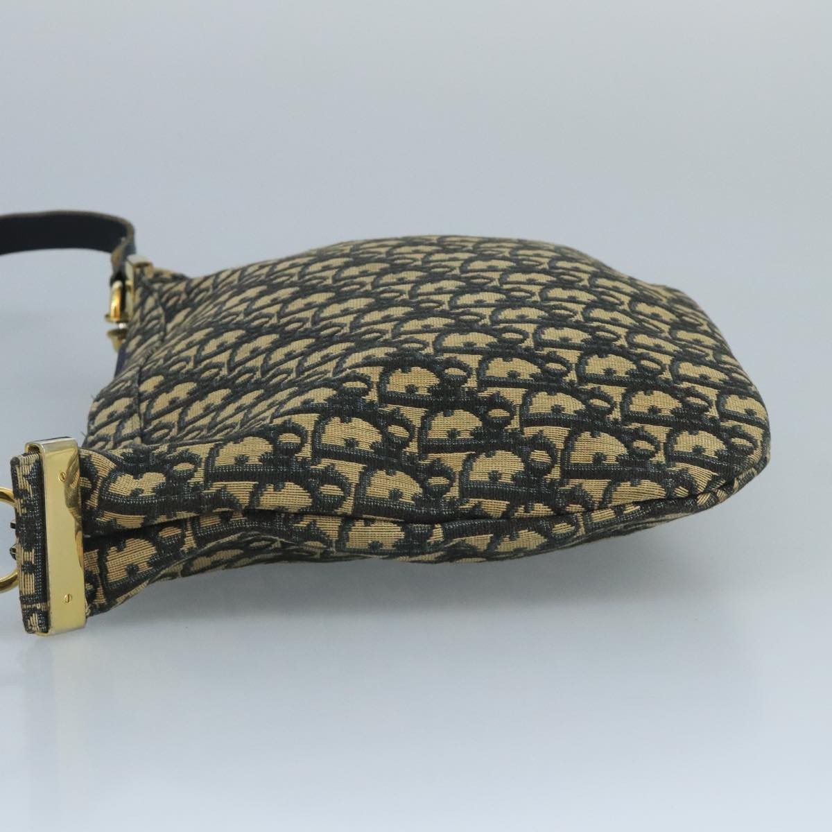 Christian Dior Vintage Trotter Shoulder Bag Canvas, NAVY, CANVAS, Shoulder bag