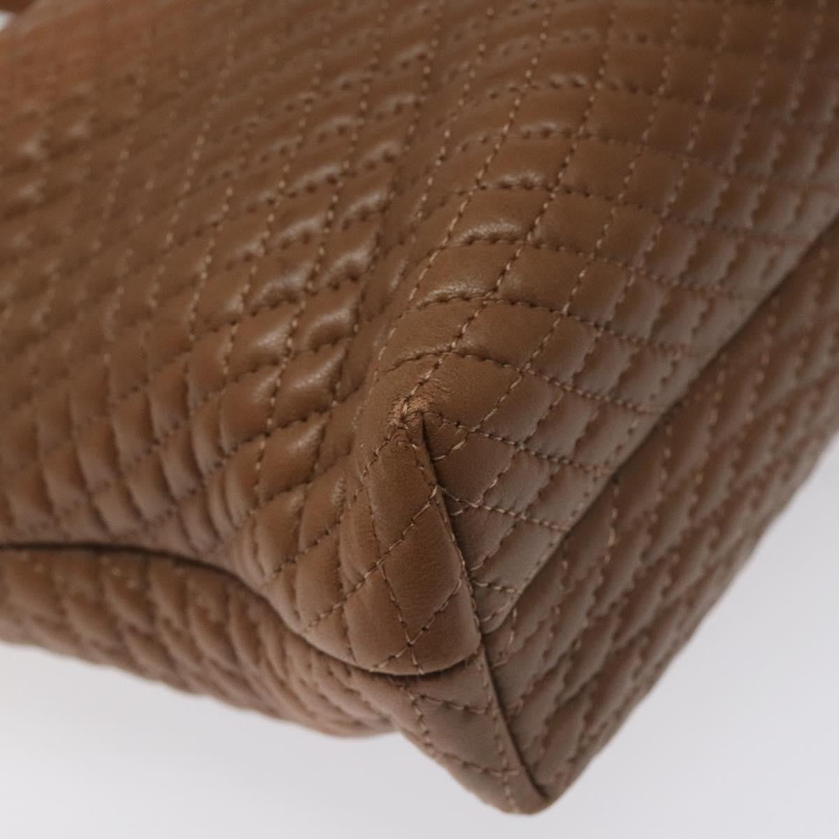 Bally Vintage Handbag Quilted Leather, Brown, Leather, Handbag
