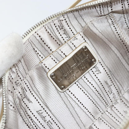 Salvatore Ferragamo Gancini Shoulder Bag Leather, WHITE, LEATHER, Shoulder bag